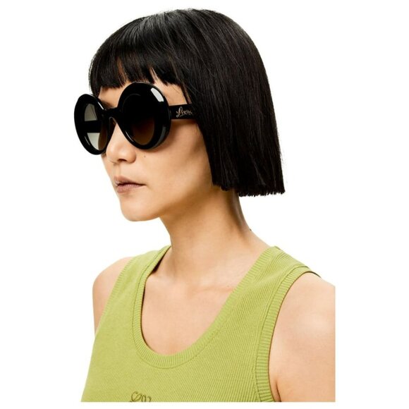 Loewe LW40089I CURVY 01B BRAND NEW Sunglasses Black Smoke Gradient Round Unisex - Picture 5 of 11